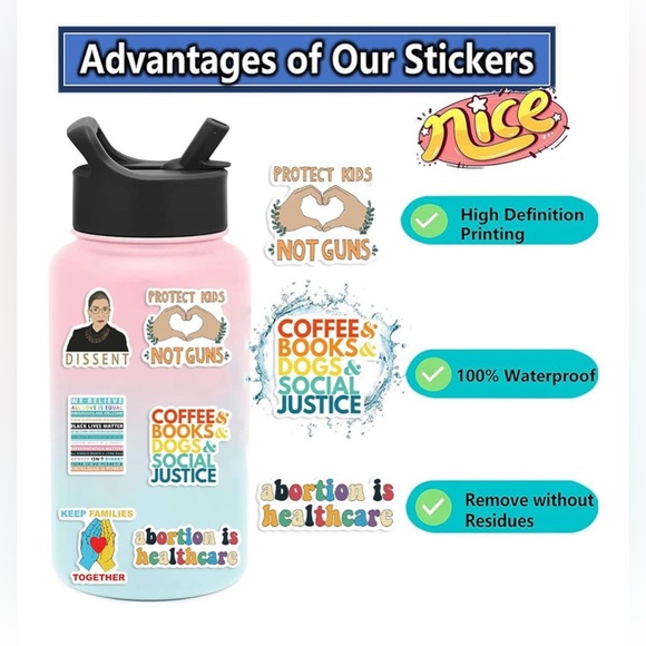10/$8 Mystery Sticker Bundle Social Justice/Feminism/Progressive - Picture 5 of 6